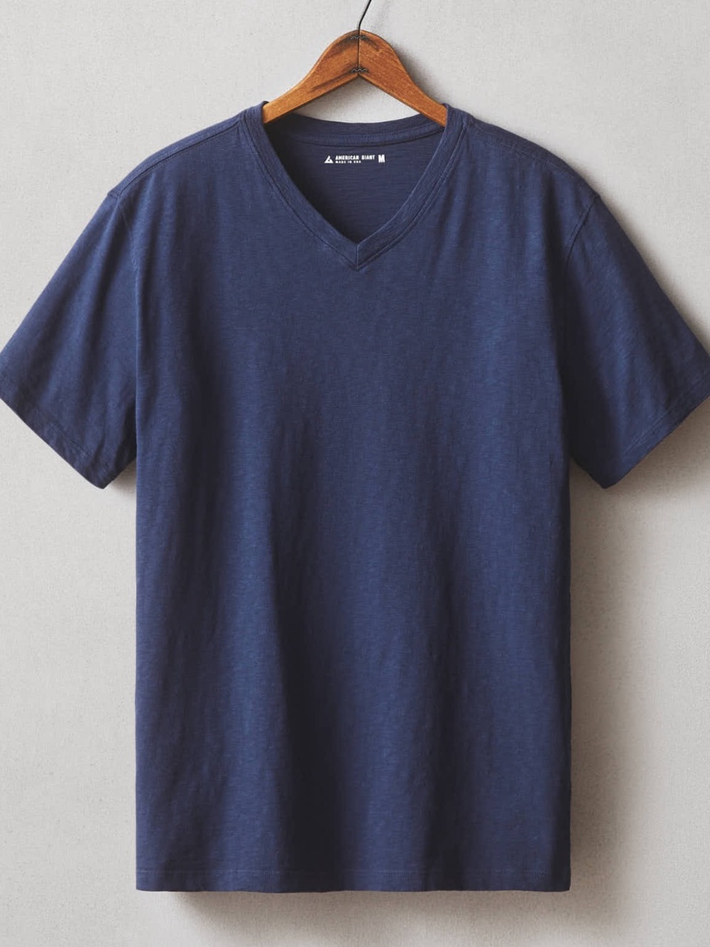 NWOT American Giant Navy Blue Premium Slub V-Neck Tee Medium
